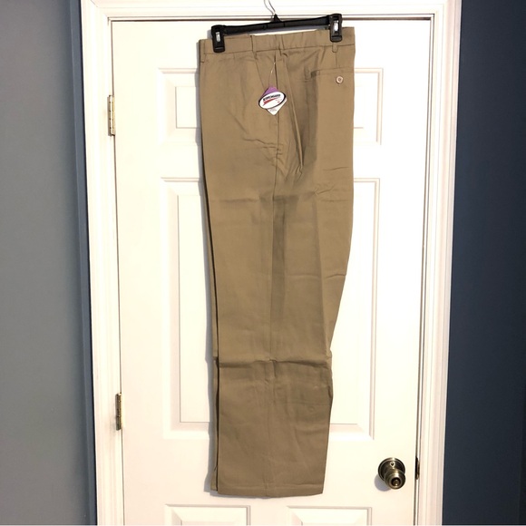 Haband Pants Men’s Size 44L (44 x 32) Tan  Straight Leg Fit-forever Twills - Picture 1 of 7